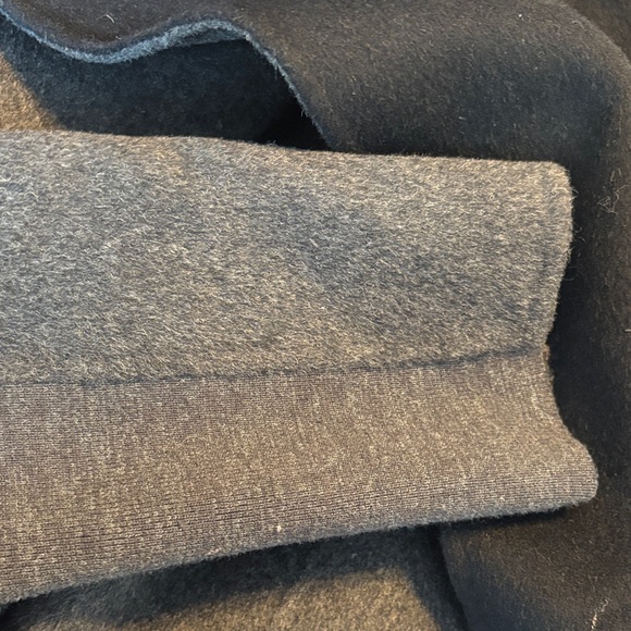 BCBGMaxAzria Two-Tone Shawl Collar Wrap Coat - Black & Charcoal - Picture 5 of 6